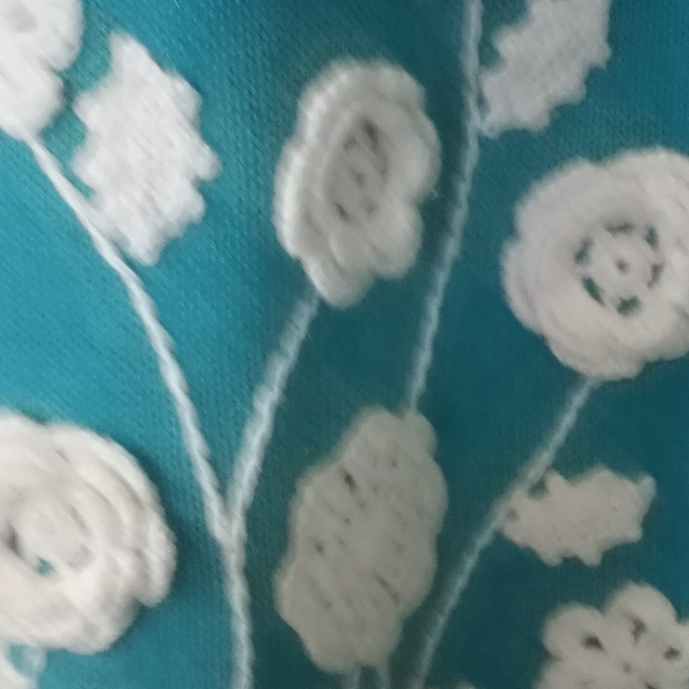 Vintage NWT Arriviste Knit Cardigan with Crochet Flowers size L - Picture 4 of 5